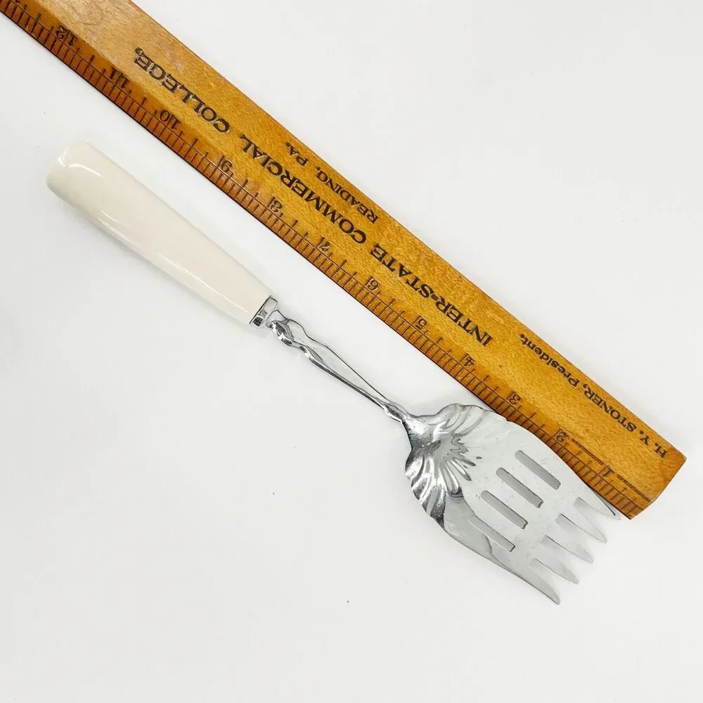 Longaberger Large Serving Fork Woven Traditions RED Ceramic Handle